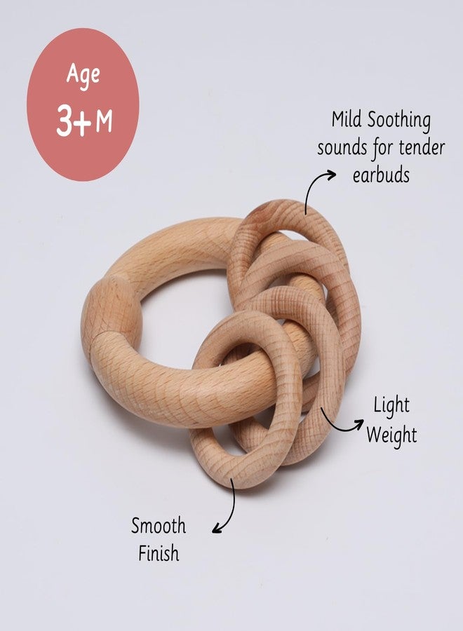 Ariro Toys Wooden Circular Rattles - Perfect Rattle Set for Babies 1-6 Months | Safe | Smooth Rattle Toys for Newborns | Eco-Friendly Toy | Anti-Bacterial | Handcrafted - Image 4